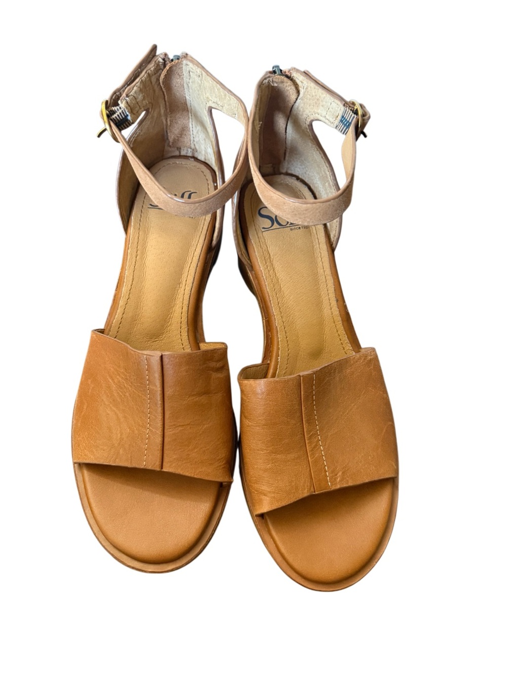 Sofft Tan Leather Ankle-Strap Sandals NWOT-Size 7.5M-Colby Sandals